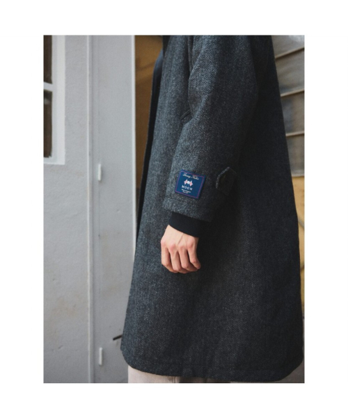 Herringbone Reversible длинный пальто Ash