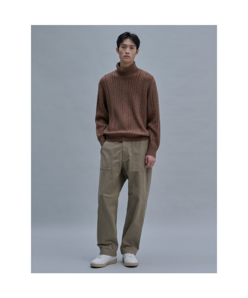 Semi широкий Twill Fatigue брюки Khaki