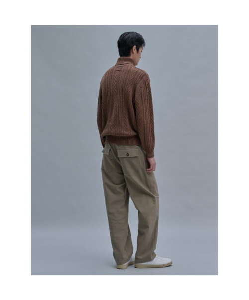 Semi широкий Twill Fatigue брюки Khaki