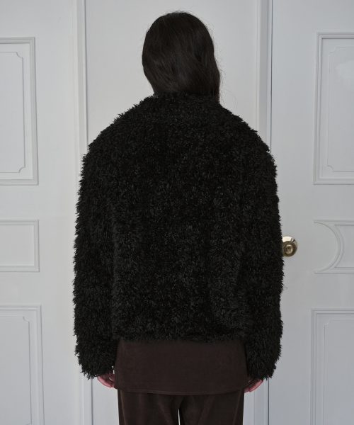Faux Fur Crop куртка / чёрный