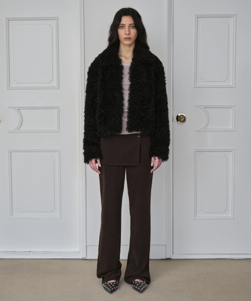 Faux Fur Crop куртка / чёрный