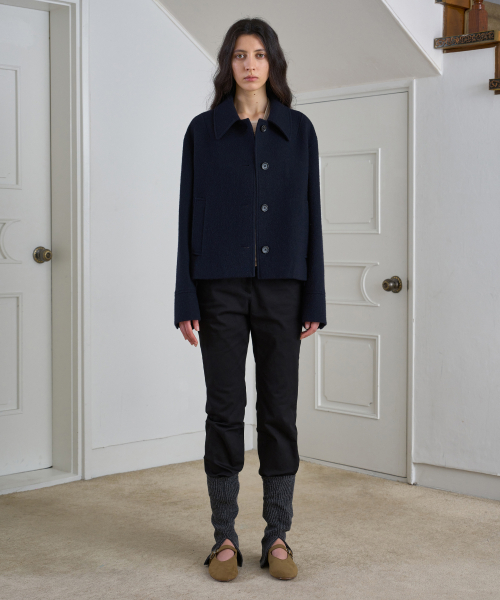 Minimal Crop пальто / Navy