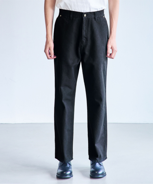 Классические хлопковые брюки оксфорд Relaxed Fit_FIT5 Black