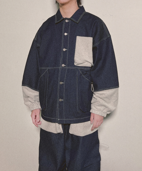 Джинсовая куртка Reverse Terry Pocket_blue