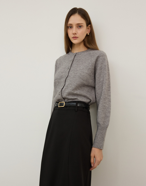 BALLOON SLEEVE CARDIGAN GRAY кардиган с рукавами-фонариками Gray