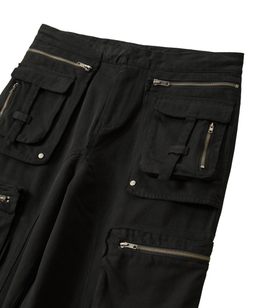 Lowrise Washed Curve Cargo брюки - чёрный