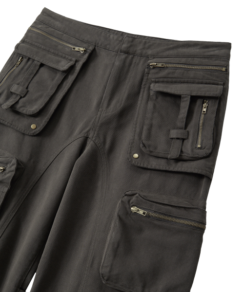 Lowrise Washed Curve Cargo брюки - KHAKI