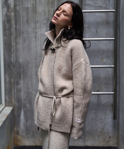 Wool Blending String Кардиган-куртка_Beige