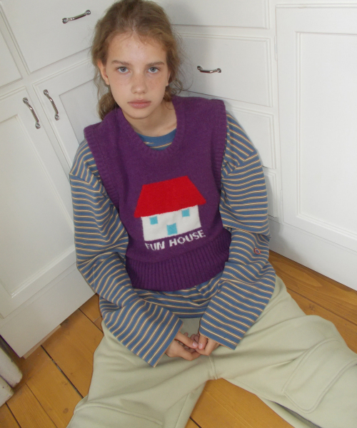 Fun House Knit жилет, фиолетовый