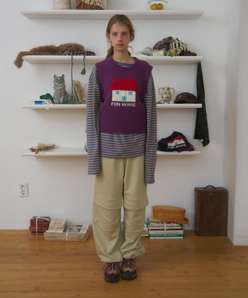 Fun House Knit жилет, фиолетовый