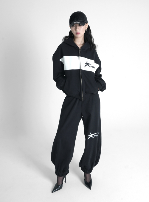 STAR LOGO худи ZIP-UP чёрный