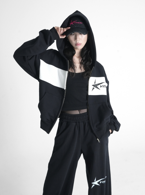 STAR LOGO худи ZIP-UP чёрный