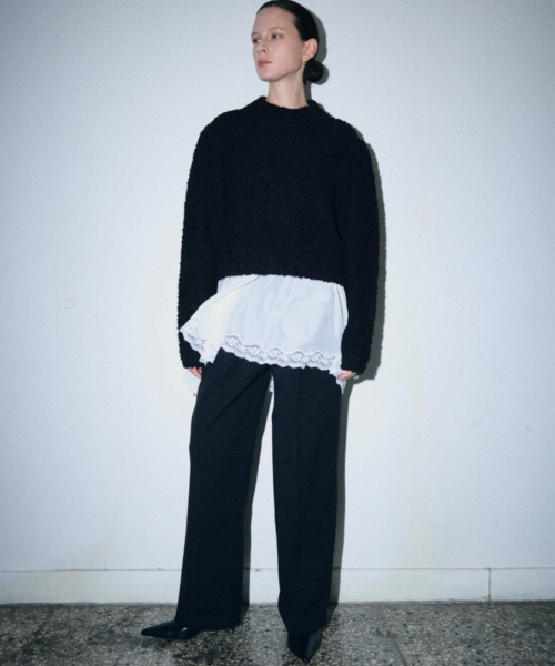 Bouclé Half-Neck Wool Свитер_Black