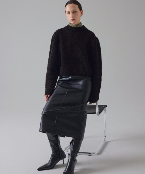 Bouclé Half-Neck Wool Свитер_Black