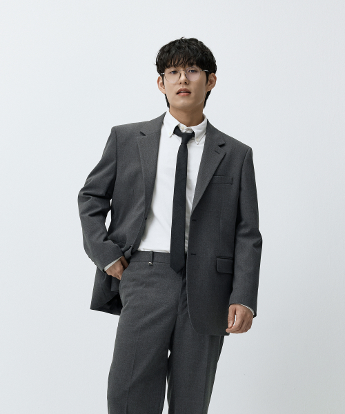 Пиджак semi-over basic suit серый MMFFMSJ-102GR