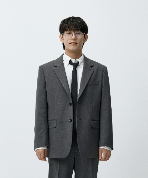 Пиджак semi-over basic suit серый MMFFMSJ-102GR