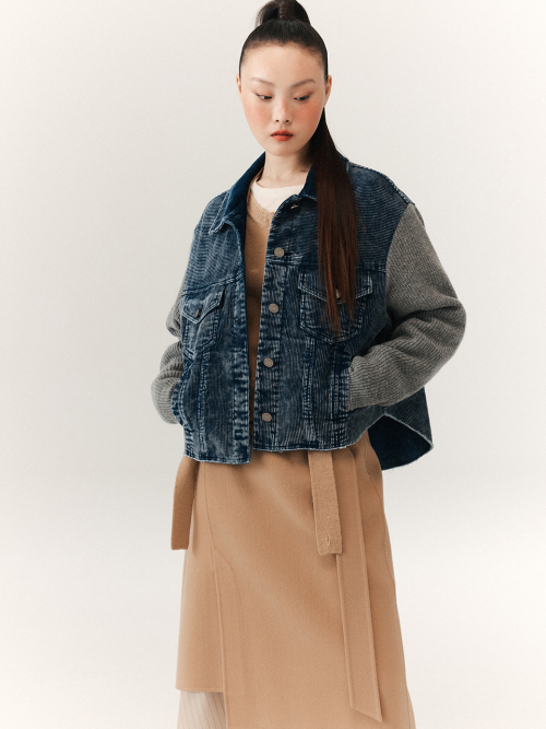 NOI CORDUROY KNIT куртка синий
