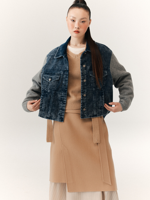 NOI CORDUROY KNIT куртка синий