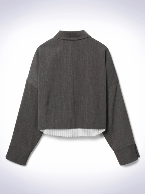 шерсть MIX CROP куртка коричневый