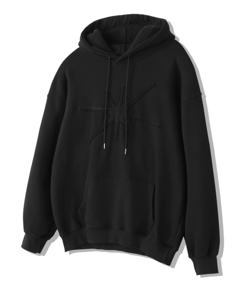 Свободное худи с аппликацией Washed Black