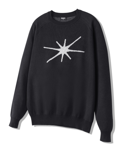Вязаный джемпер жаккард Washable Glowbeam [Black]