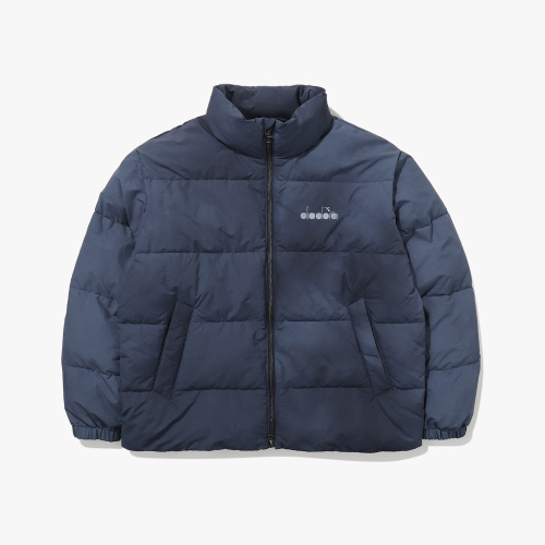 Пуховик с эффектом варки DARK BLUE