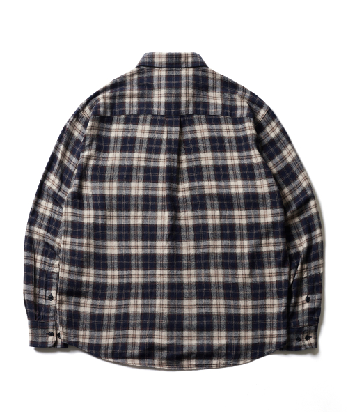 ONE POCKET PLAID SHIRT (NAVY)