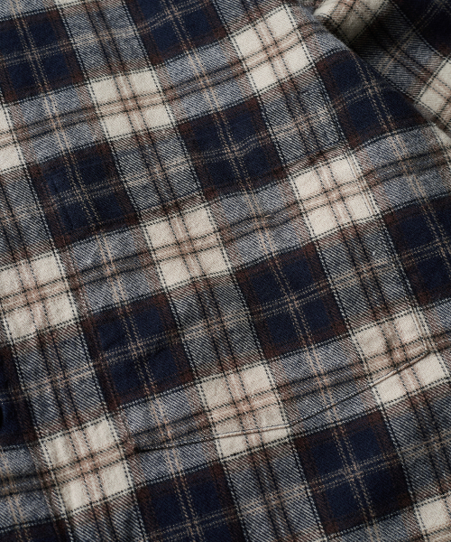 ONE POCKET PLAID SHIRT (NAVY)