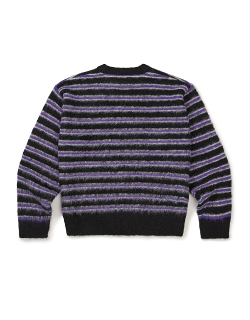 [Mmlg] HAIRLY STRIPE KNIT (PURPLE)