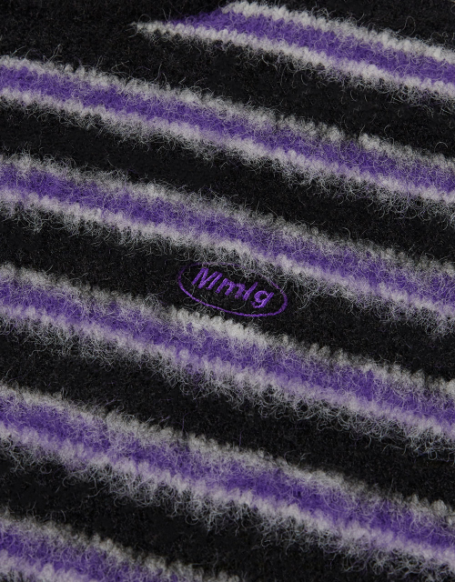 [Mmlg] HAIRLY STRIPE KNIT (PURPLE)