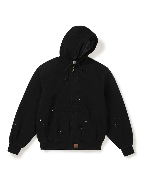 [Mmlg] WASHED WORKERS HOODIE JACKET (BLACK)