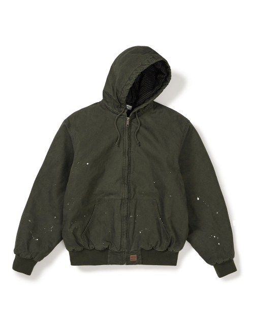 [Mmlg] WASHED WORKERS HOODIE JACKET (KHAKI)