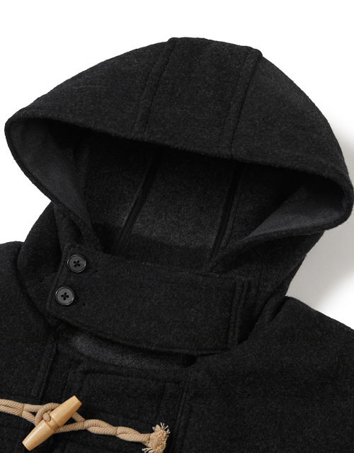 [Mmlg] HERITAGE PLAID DUFFLE COAT (BLACK)