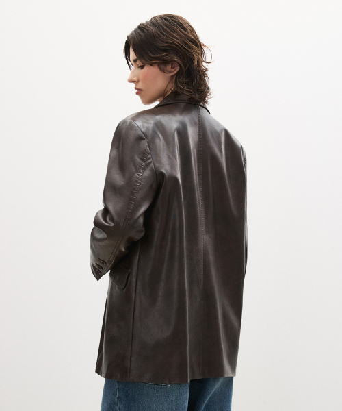 (W) Кожаная куртка western brown