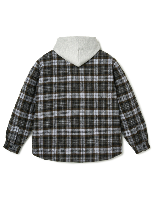 Quilted Hooded Shirts - Charcoal