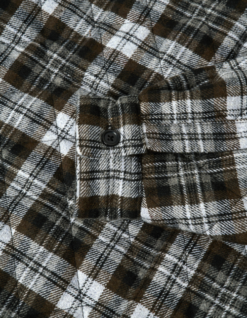 Quilted Hooded Shirts - Charcoal