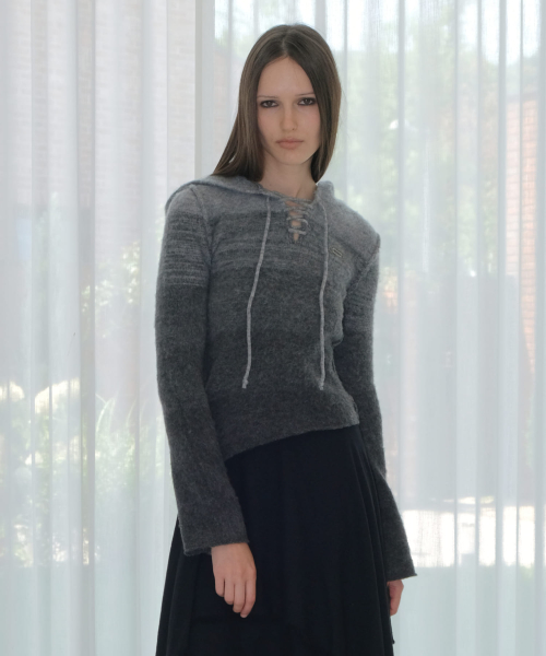 GRADIENT HOOD PULLOVER [GRAY]