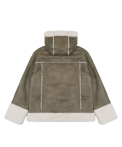 HOODED SHEARLING JUMPER [BEIGE]