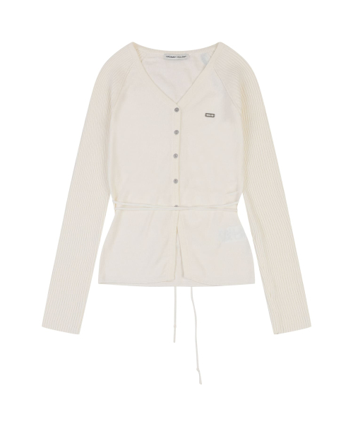 ANGORA V-NECK SLIM CARDIGAN [IVORY]