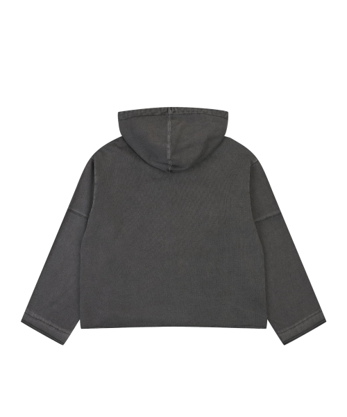 PIGMENT DEEP V-NECK HOODIE [CHARCOAL]