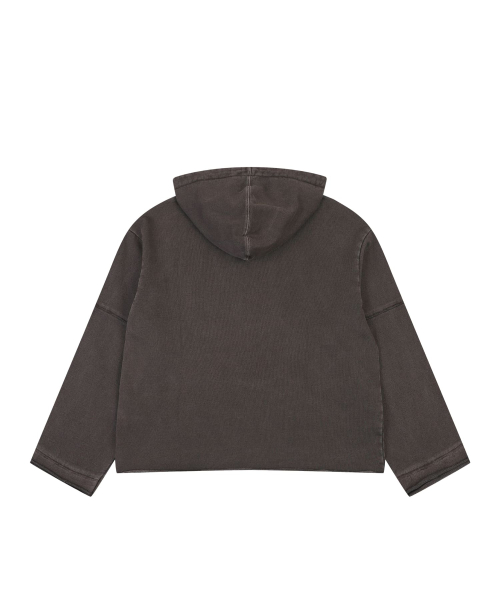 PIGMENT DEEP V-NECK HOODIE [BROWN]