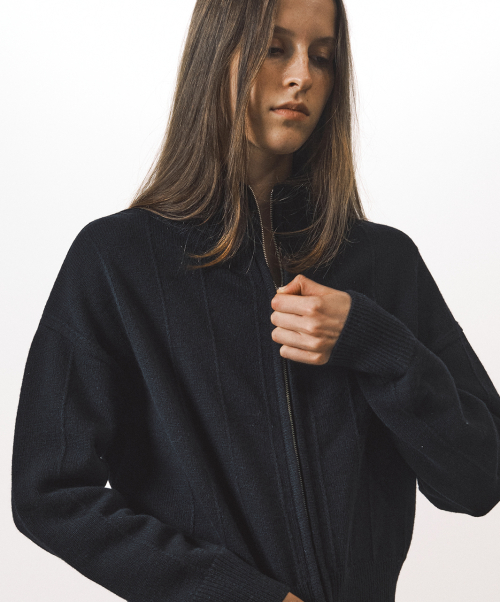 Needle Lift Full-Zip Вязаный кардиган_Black