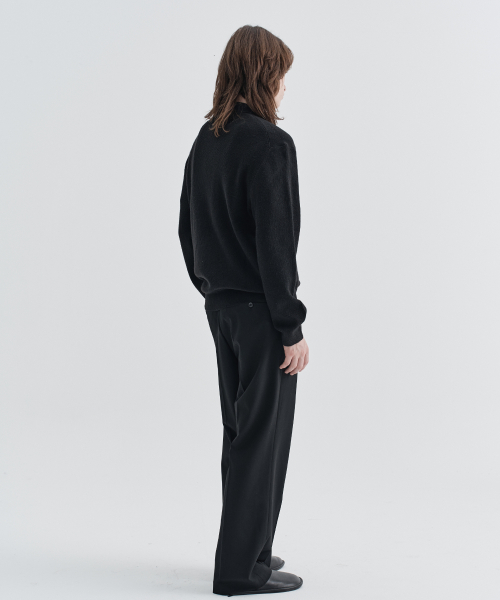 Modern Rib Collar Cardigan_Black