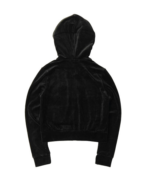 Бархатное кроп-худи с заклепками PUMA black