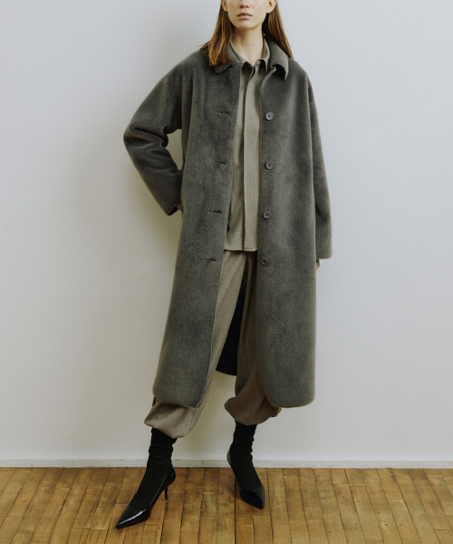 Длинное однобортное пальто LUNGO (Dark Grey)