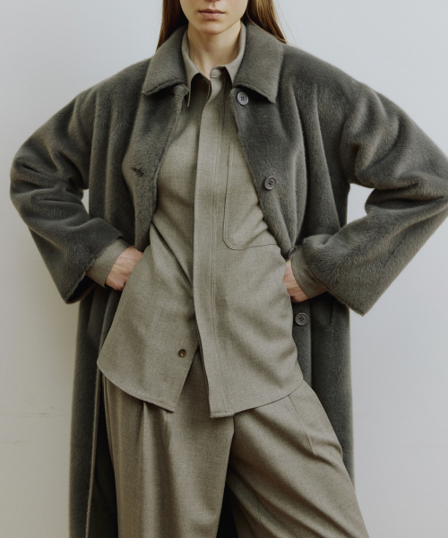 Длинное однобортное пальто LUNGO (Dark Grey)