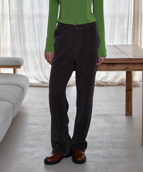Flow Corduroy Pants (Charcoal Brown)