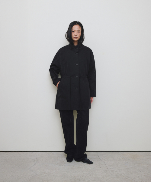 COTTON HALF COAT [BLACK]
