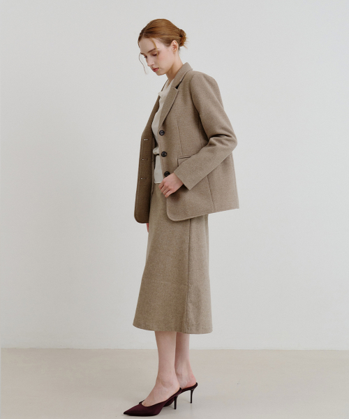 Шерстяной блейзер Ash Beige [T53]