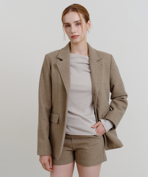Шерстяной блейзер Ash Beige [T53]